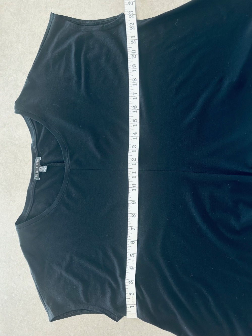Eileen Fisher Jersey Trapeze Cut Swing Top in Black Sz L - EUC - Picture 4 of 4
